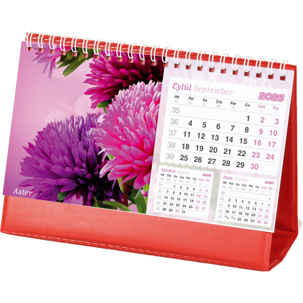 AMT-05-BK Çiçekler Masa Takvimi - resim 1