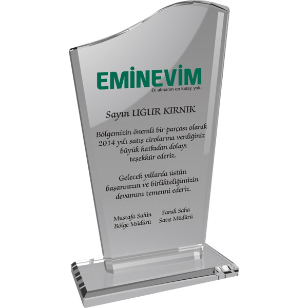 EKT-108-ŞF Kristal Plaket - resim 1